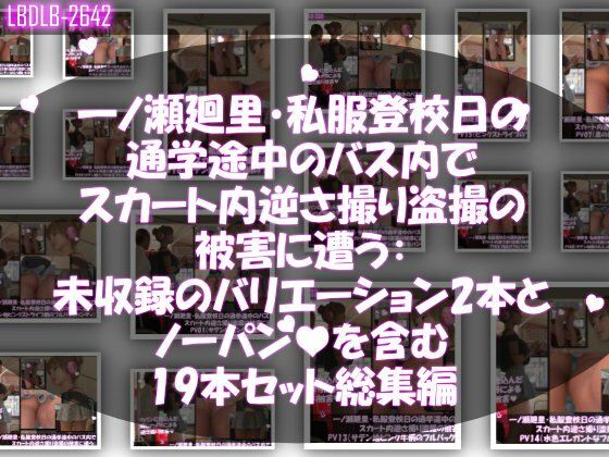 Libido-Labo★一ノ瀬廻里・私服登校日の通学途中のバス内でスカート内逆さ撮り盗撮の被害に遭う:未収録のバリエーション2本とノーパンまで含む19本セット総集編！[動画・アニメーション]