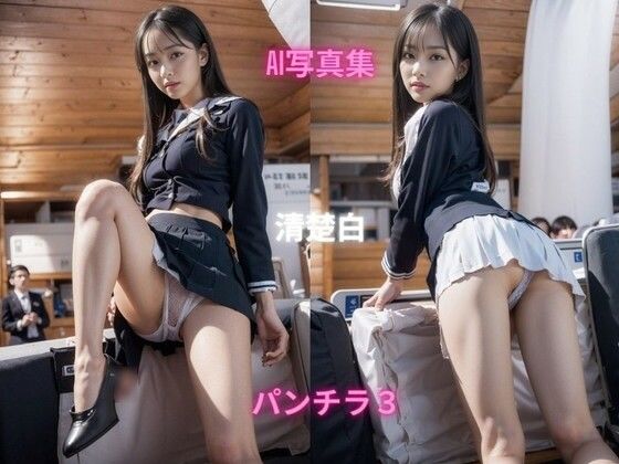 Premium AI Girls★AI写真集 清楚白 SHIRO SEISO パンチラ3[制服]