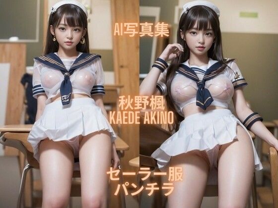Premium AI Girls★AI写真集 秋野楓 Kaede Akino セーラー服パンチラ[制服]