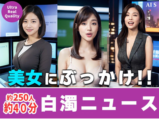AIで絶世の美女を作る★【約40分】『白濁ニュース』 清楚な笑顔に、白濁の雨。-AIで描く究極の美女達-[イラスト・CG集]
